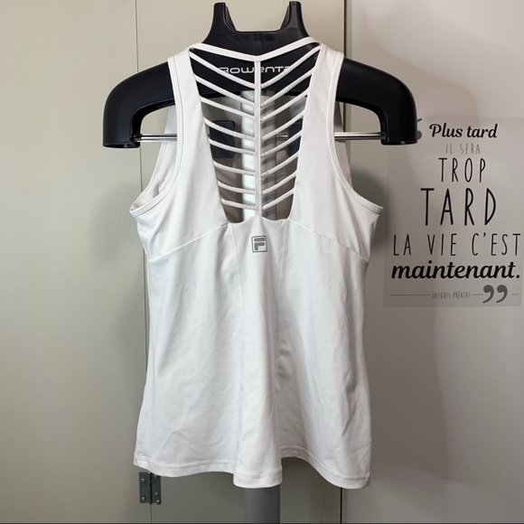 Fila White Ribbed Tank Top - Picture 2 of 4
